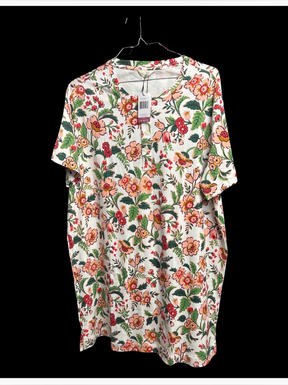 Vera Bradley Henley Night Dress in the hard-to-find "Hidden Hearts"